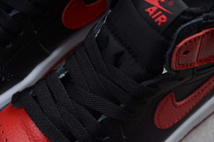Kids Air Jordan 1 Retro High OG Banned Bred Black Red  555088 001